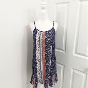NWT Navy Patterned Dress En Creme